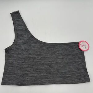 NWT Flirtitude Seamless One Shoulder Bralette Heather Gray Size L
